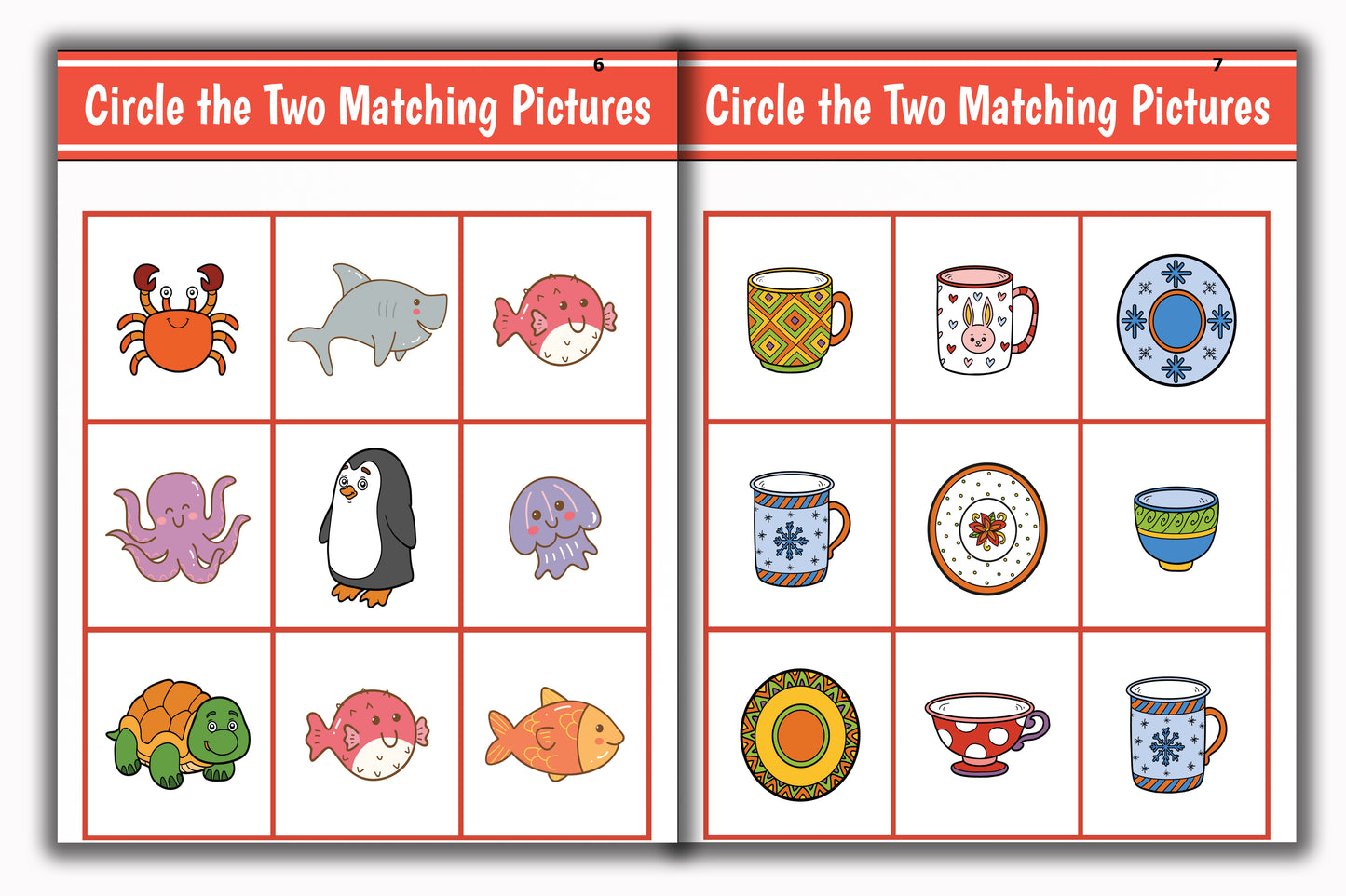 Activity Books Combo 2 - Alphabet Identification, Circle The Number, Circle The Two Matching Pictures, Dot To Dot, Good Or Bad