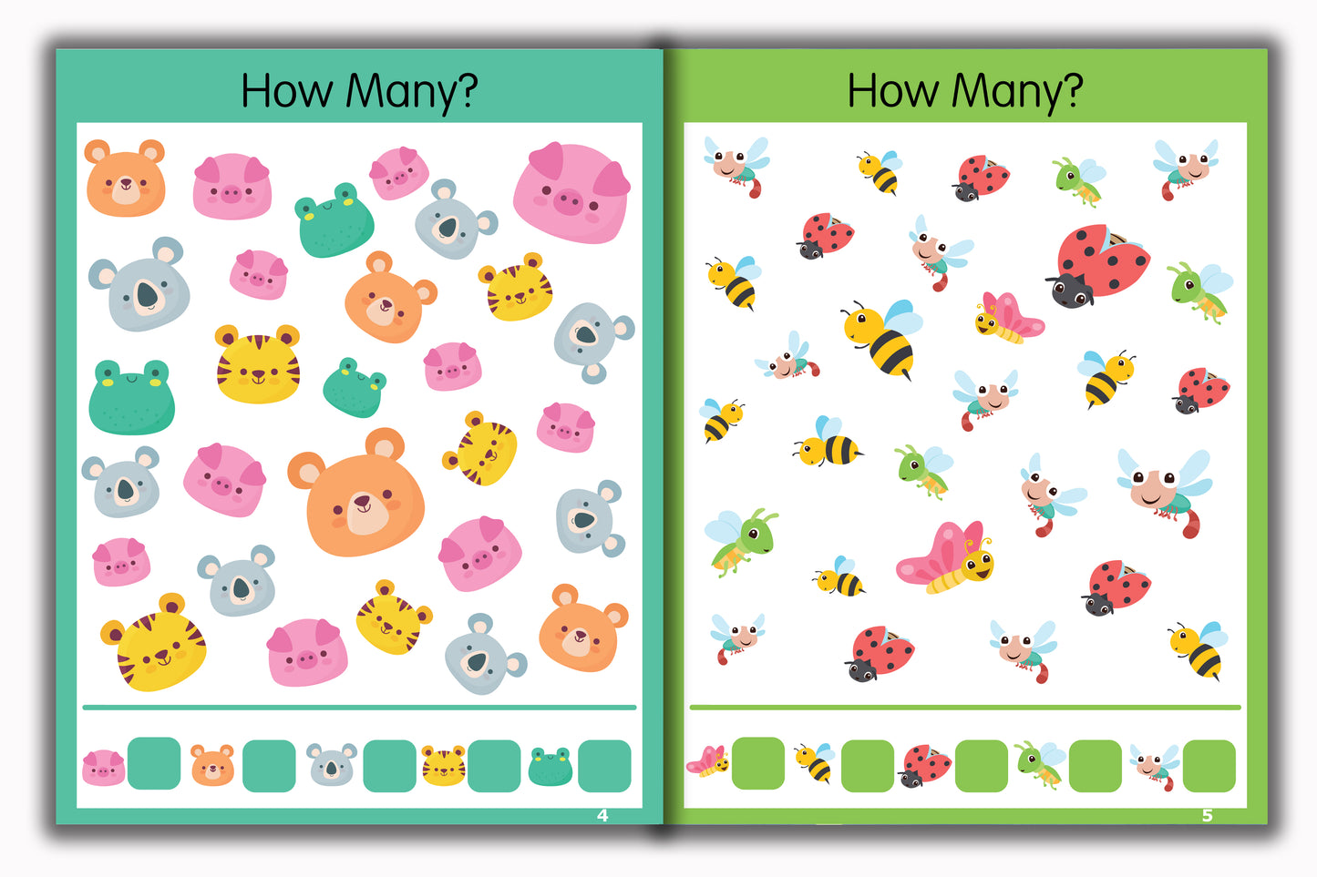 Activity Books Combo 9 - Alphabet Activities, Coloring For Fun, Counting, How Many, Missing Numbers
