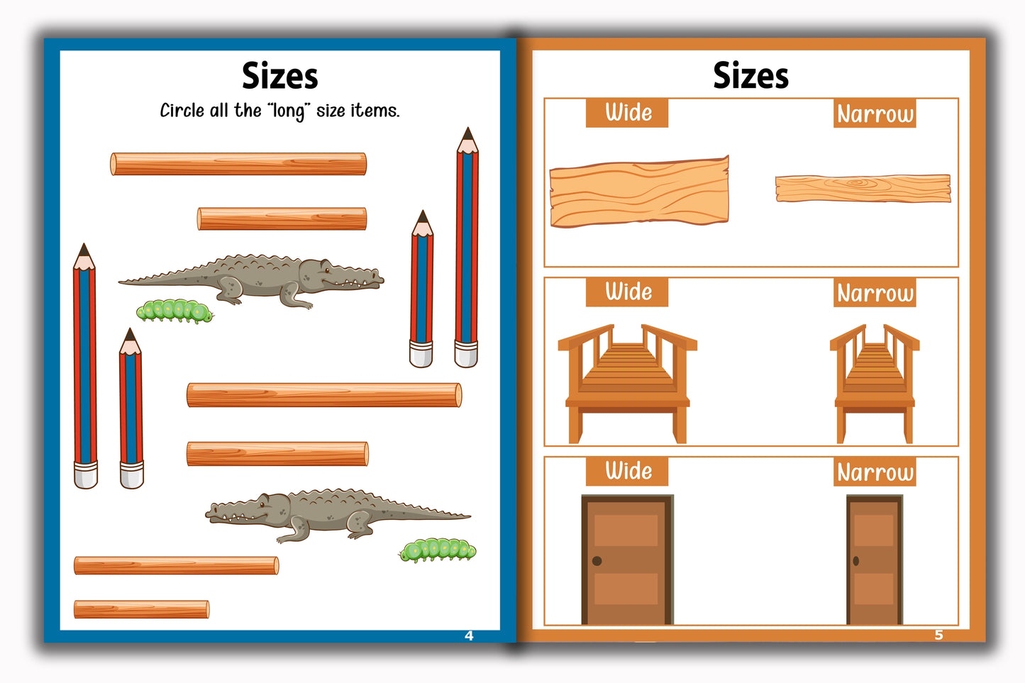 Activity Books Combo 4 - Alphabet Coloring, Number Activities, Number Coloring, Sizes, Things That Go Together