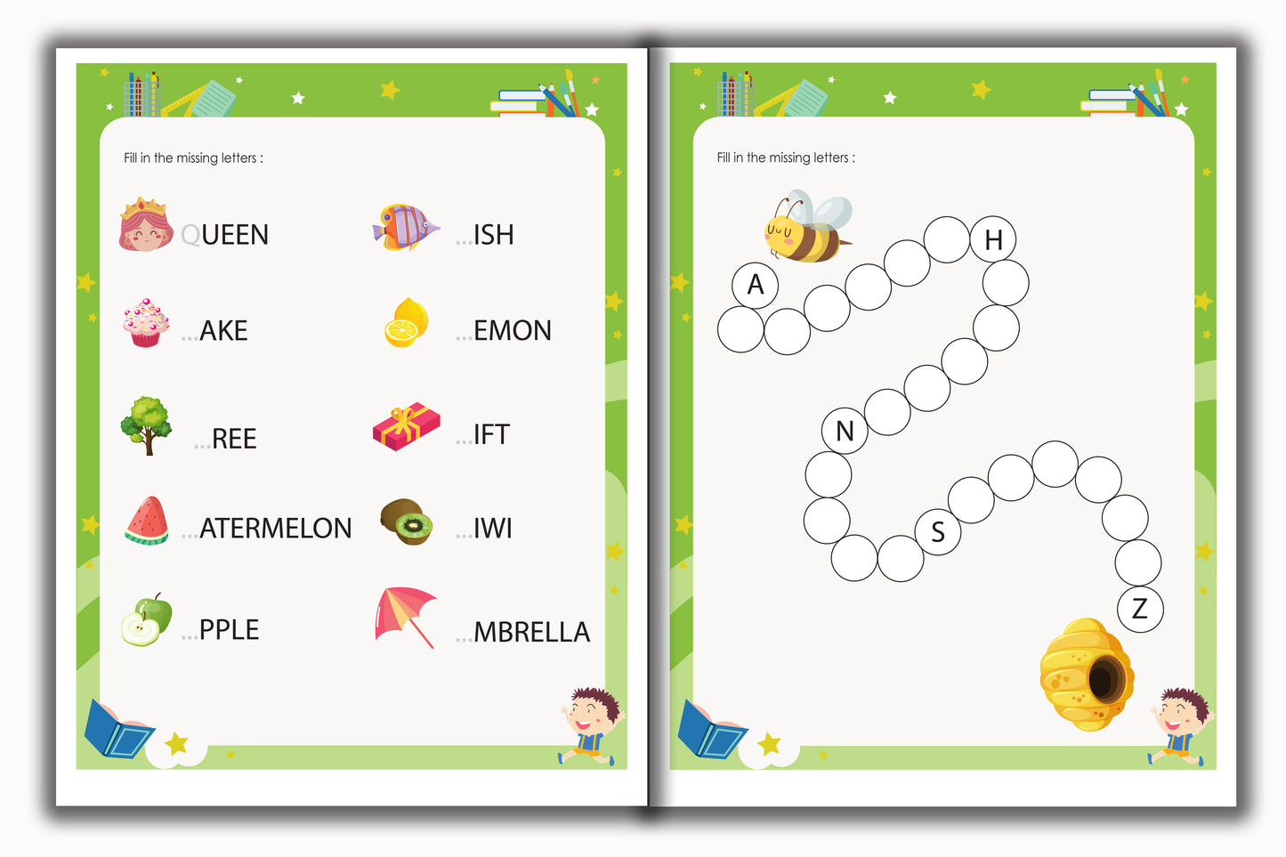 Activity Books Combo 9 - Alphabet Activities, Coloring For Fun, Counting, How Many, Missing Numbers