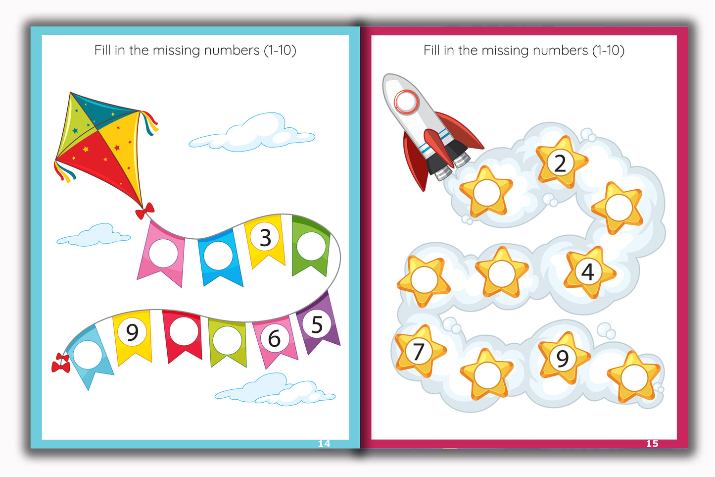 Activity Books Combo 9 - Alphabet Activities, Coloring For Fun, Counting, How Many, Missing Numbers