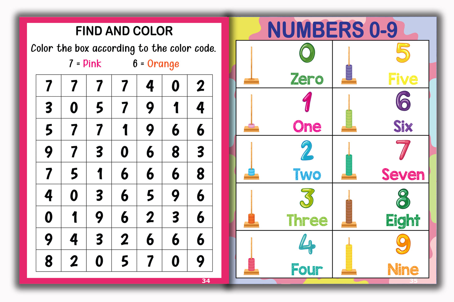 Activity Books Combo 4 - Alphabet Coloring, Number Activities, Number Coloring, Sizes, Things That Go Together