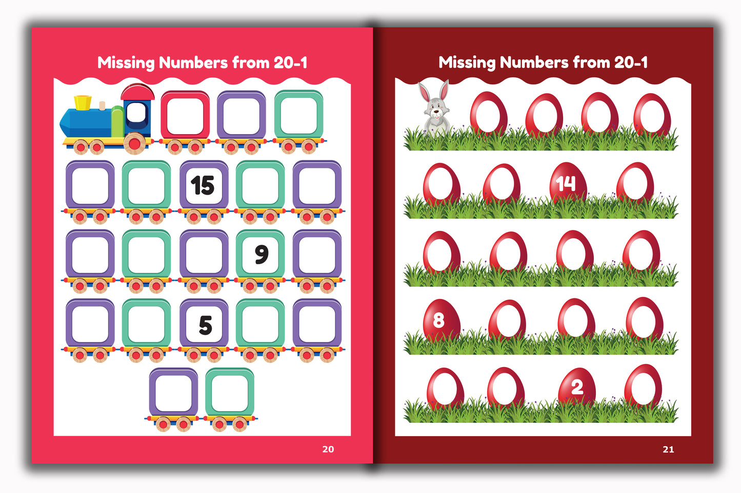 Activity Books Combo 9 - Alphabet Activities, Coloring For Fun, Counting, How Many, Missing Numbers