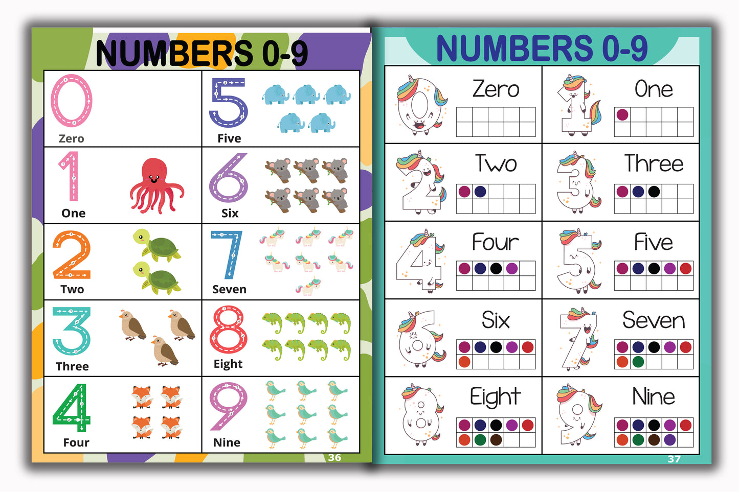 Activity Books Combo 4 - Alphabet Coloring, Number Activities, Number Coloring, Sizes, Things That Go Together
