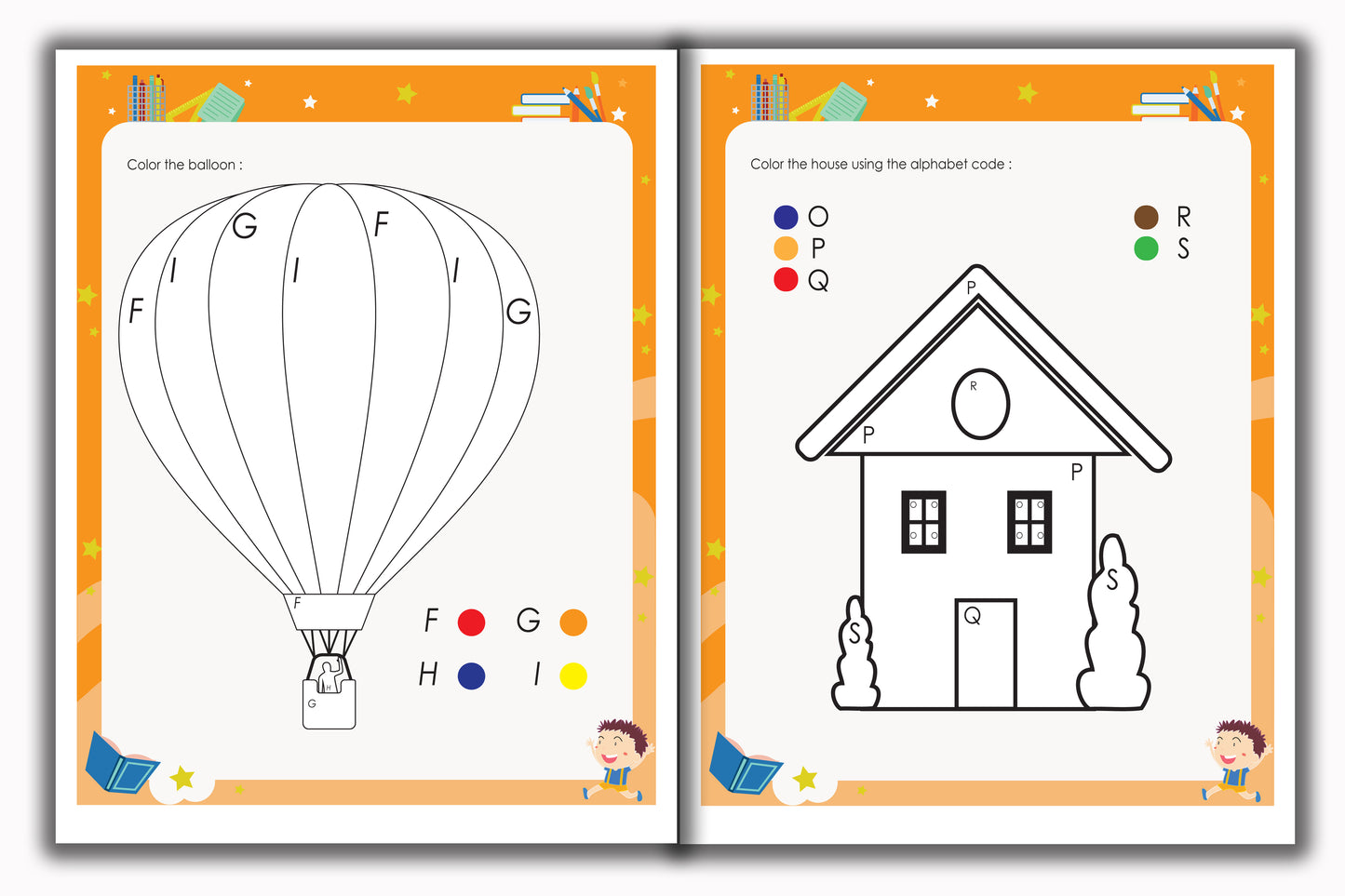 Activity Books Combo 9 - Alphabet Activities, Coloring For Fun, Counting, How Many, Missing Numbers