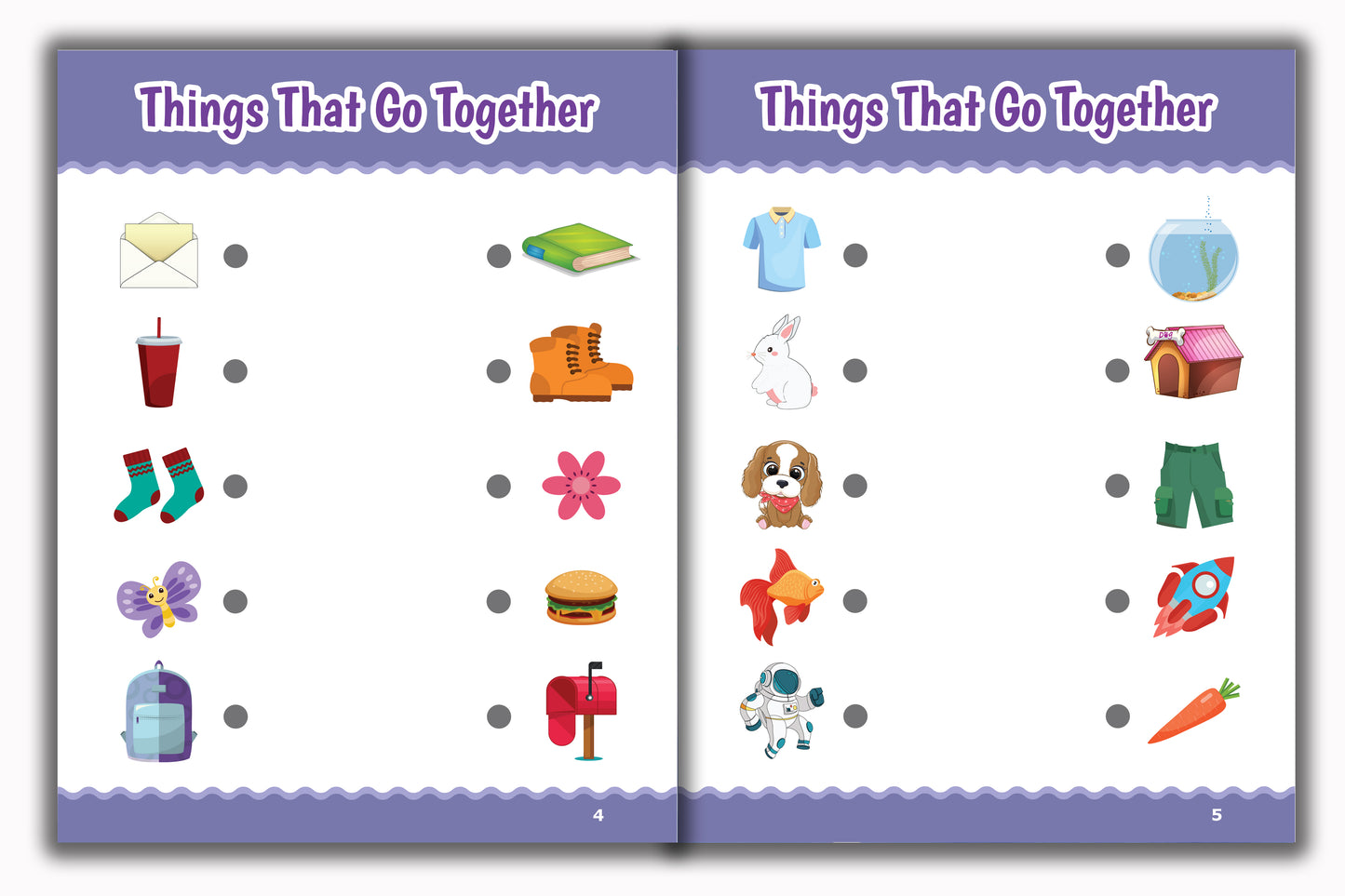 Activity Books Combo 4 - Alphabet Coloring, Number Activities, Number Coloring, Sizes, Things That Go Together