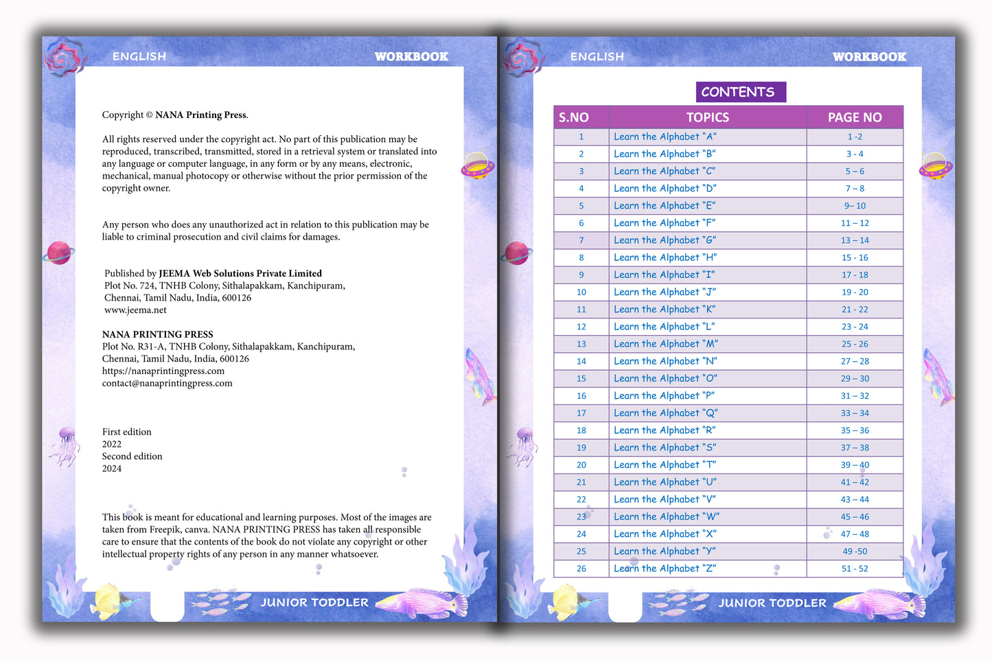 Junior Toddler - English Workbook (Play Group)
