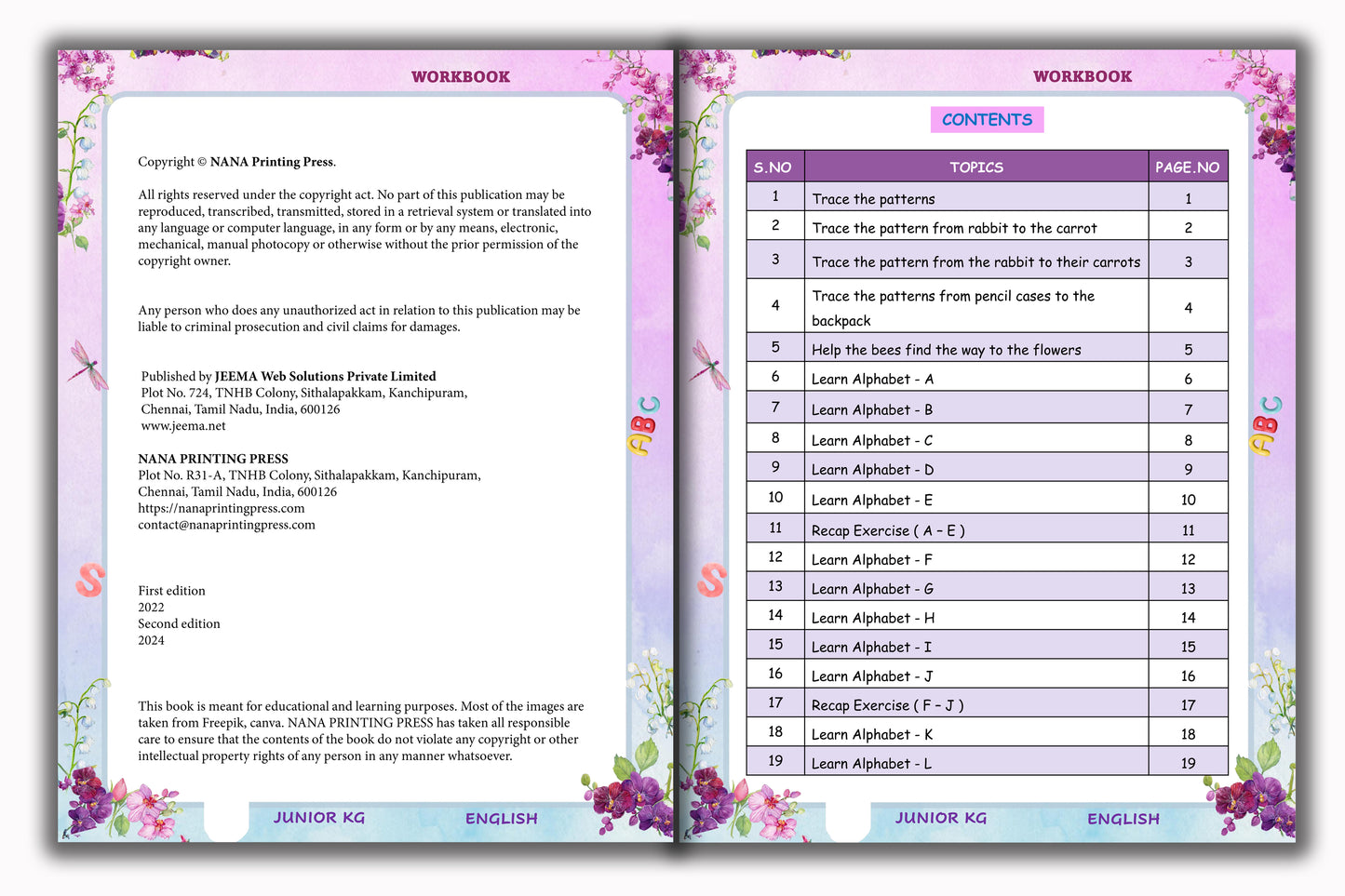 Junior KG - English Workbook